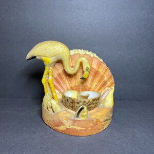 VTG 1950s Pontchartrain Beach New Orleans Flamingo Seashell Napkin Letter Holder